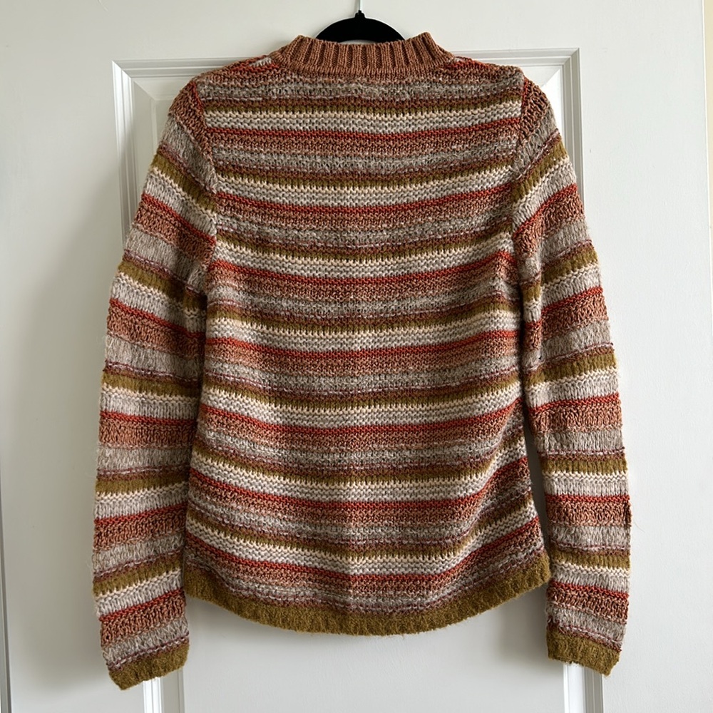 NWT size S Faherty alpaca stripe knit sweater. Made in Peru. So cute! - Picture 2 of 8